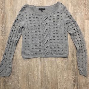 Rock and Republic Cropped sweater gray XS cut out
